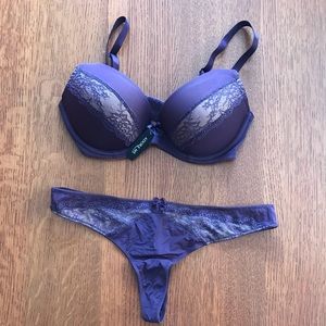 Adore Me Matching Bra & Panty Set. Size 32DD & M.